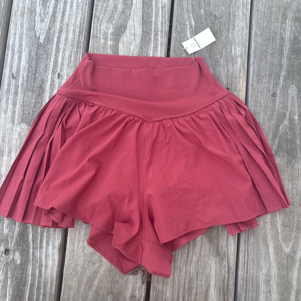 NWT OFFLINE by Aerie Women's Red Athletic Tennis crossover short  XS Pull-On